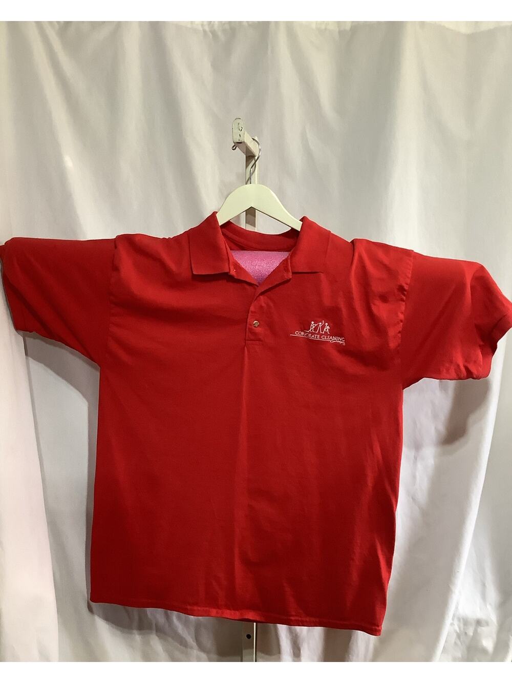 Gildan DryBlend Corporate Cleaning Group Red Polo Shirt Mens X Large